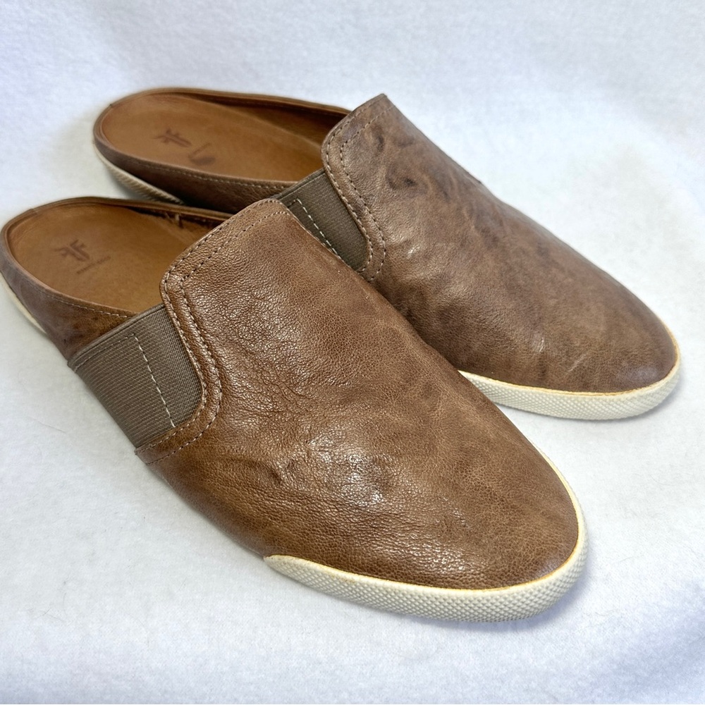 Frye Melanie Mules 8.5 8.5M Shoes Slip On Leather Open Back